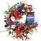 Handcrafted Patriotic Wreath for Front Door - 4th of July Wreath with Silk Poppies